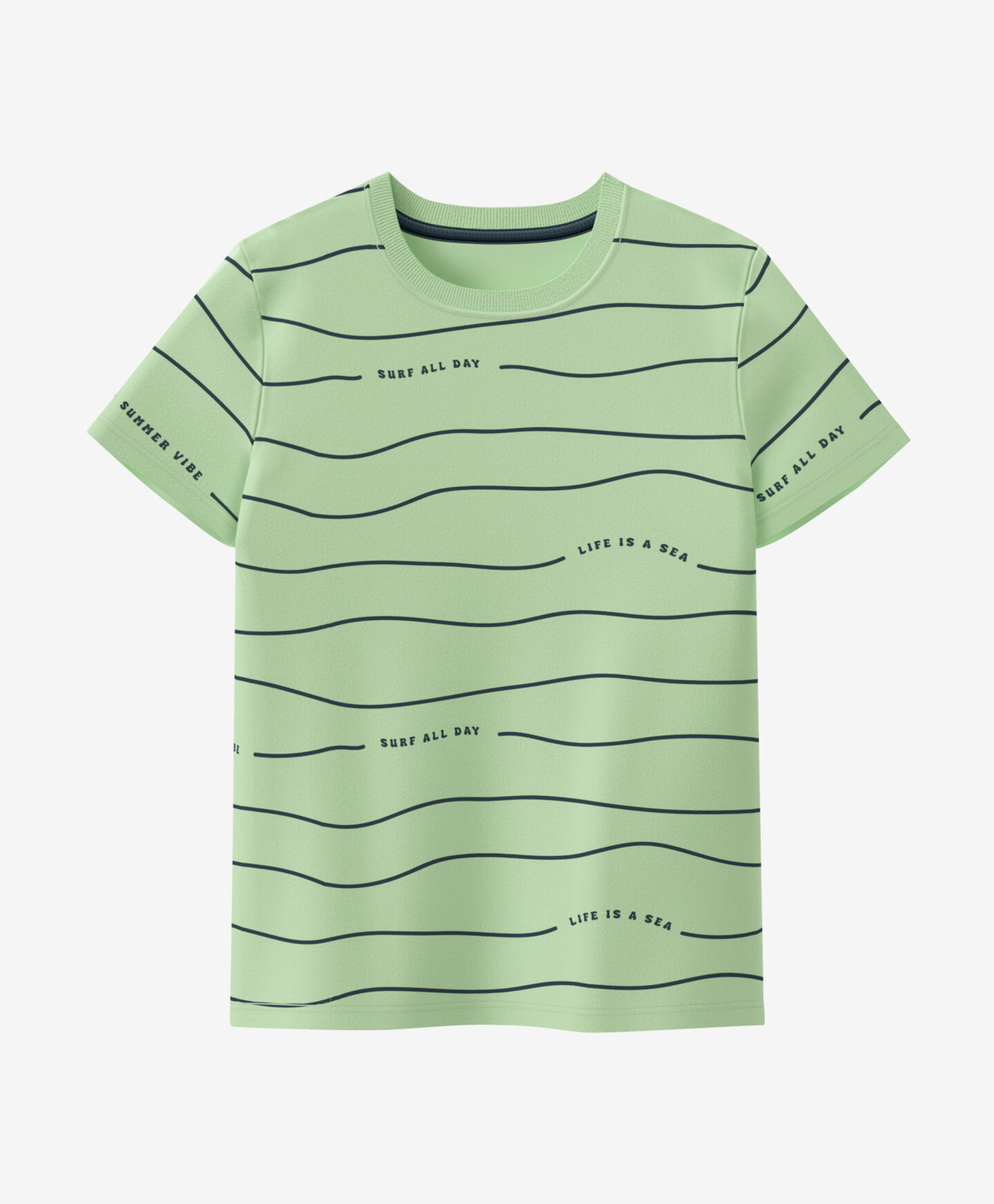 t-shirt menta a righe bambino