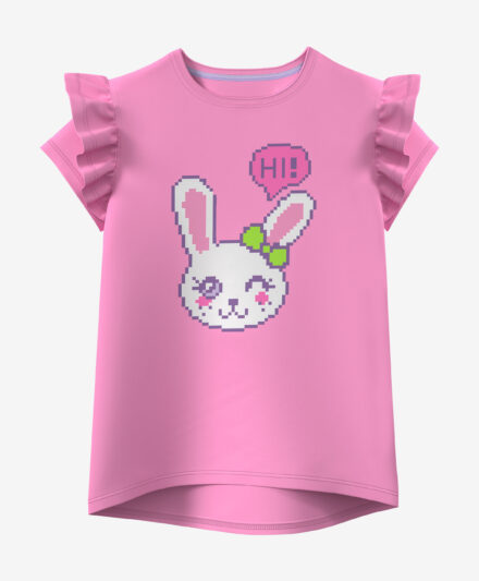 t-shirt da bambina rosa in cotone
