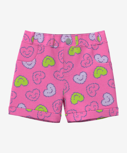 shorts da bambina rosa con cuori