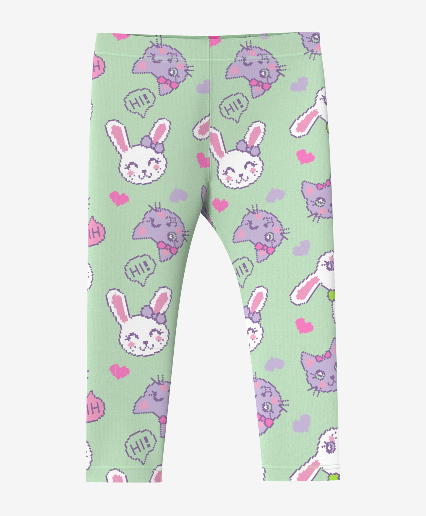 leggings verdi bambina con stampa