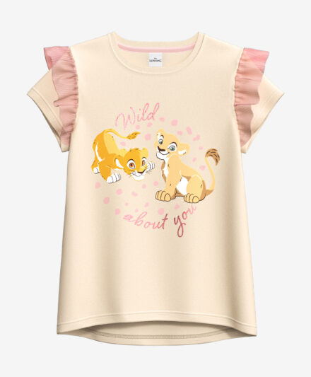 t-shirt volant bambina re leone