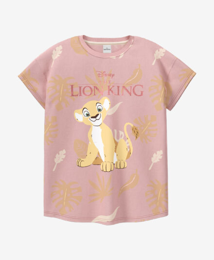 t-shirt rosa bambina re leone