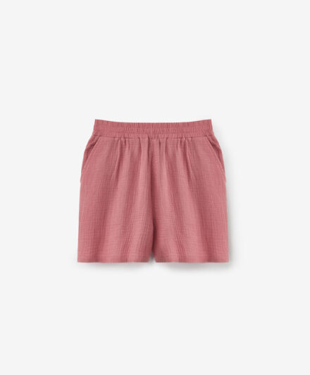 shorts donna in mussola rosa