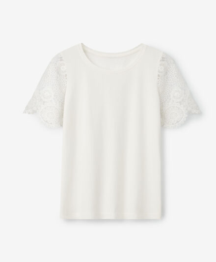 t-shirt bianca da donna in cotone