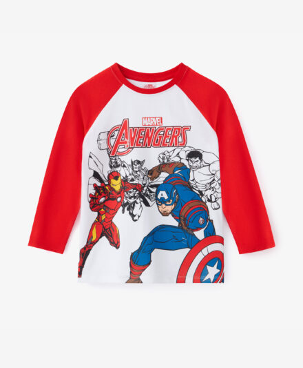 t-shirt bicolore avengers bambino