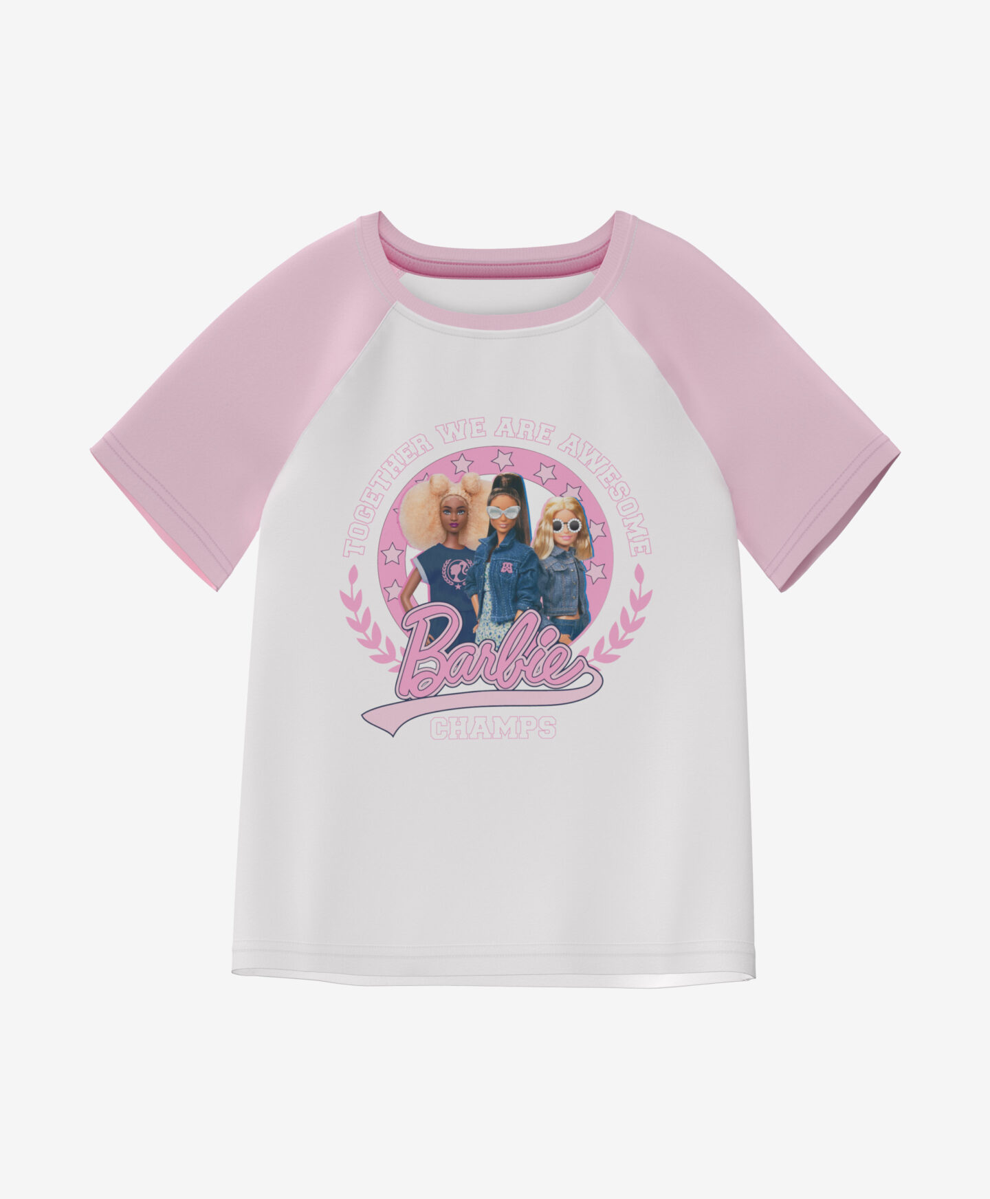 t-shirt bianca da bambina barbie