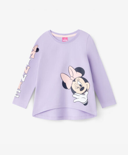 t-shirt viola da bambina minnie