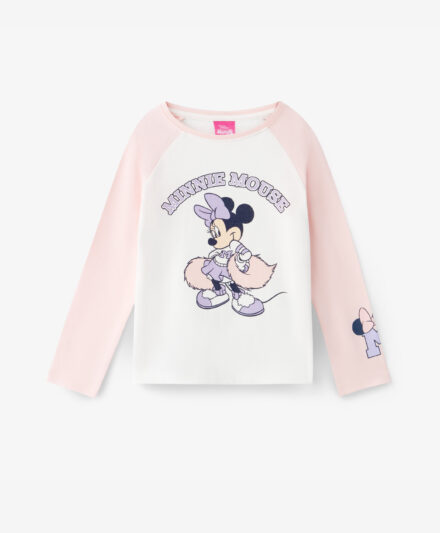 t-shirt bicolore con minnie