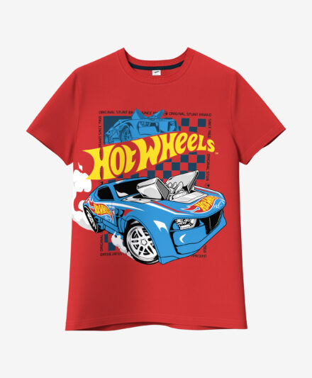 t-shirt rossa hot wheels bambino