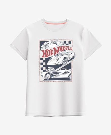 t-shirt uomo hot wheels bianca