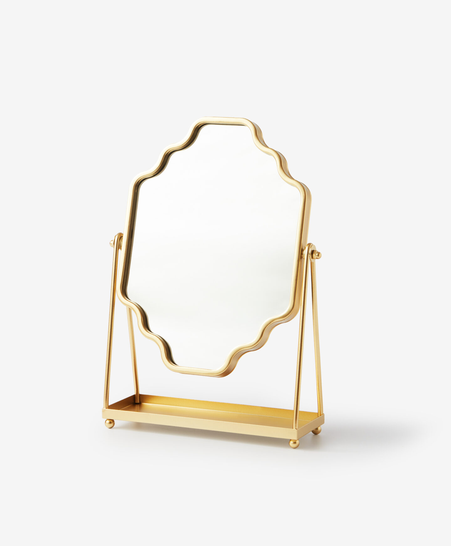 specchio da bagno dorato