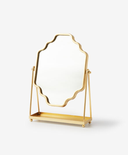 specchio da bagno dorato