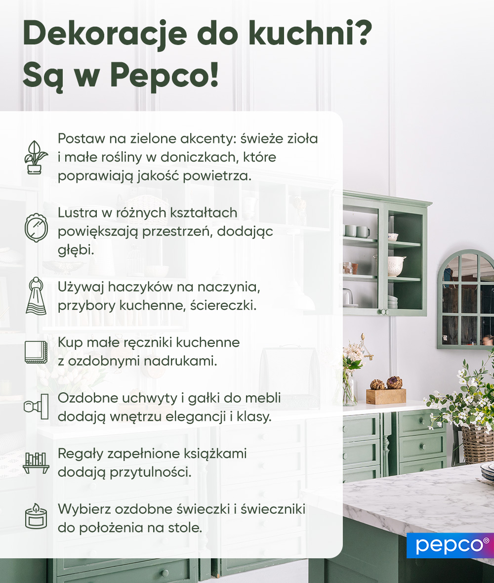 Dekoracje do kuchni - infografika Pepco