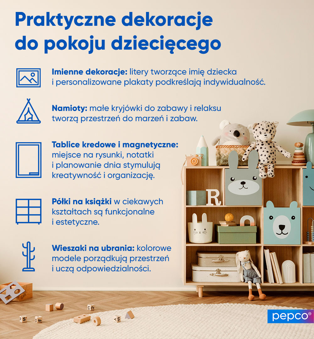 Infografika Pepco - Praktyczne dekoracje do pokoju dziecięcego