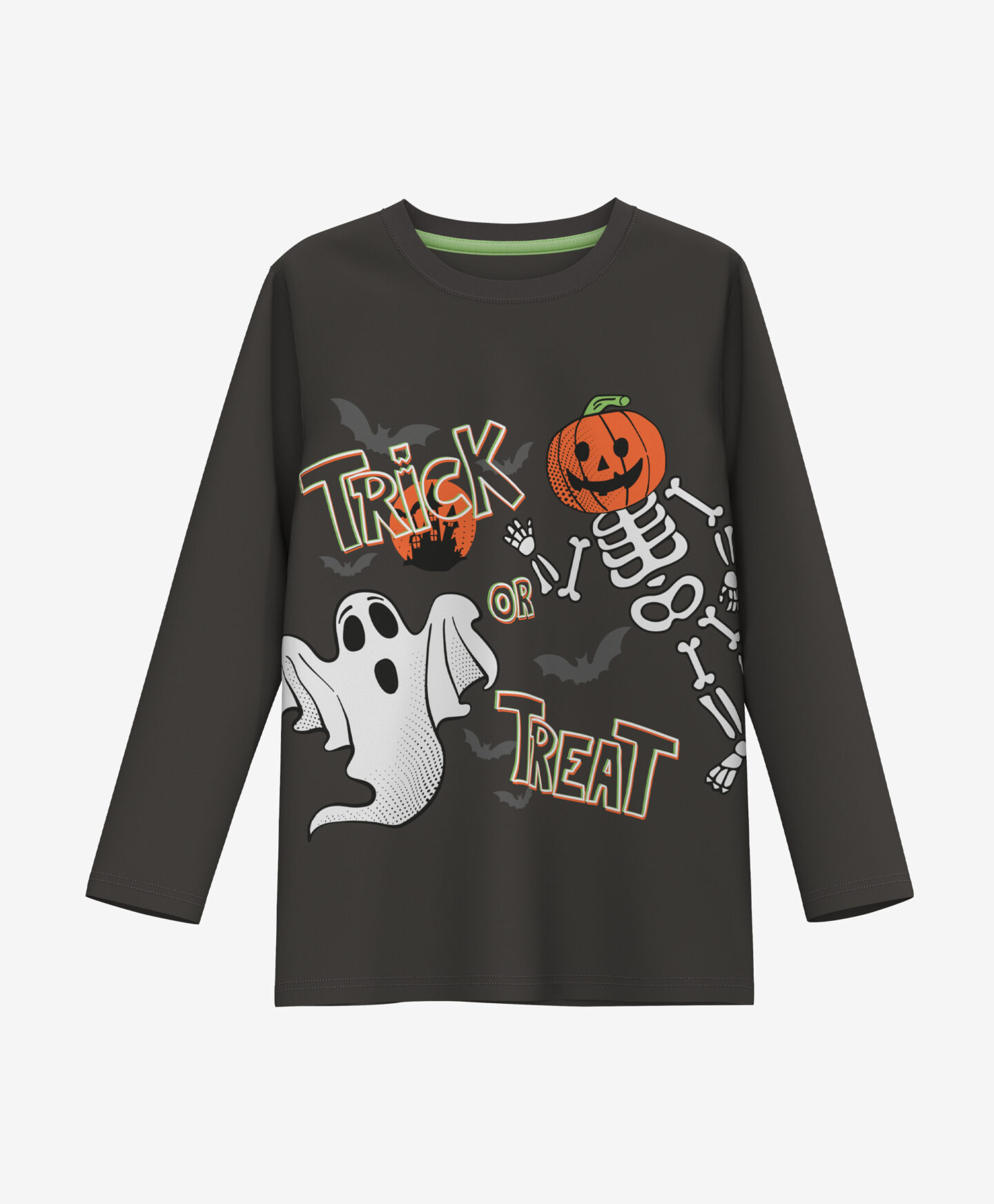 t-shirt nera da bambino halloween