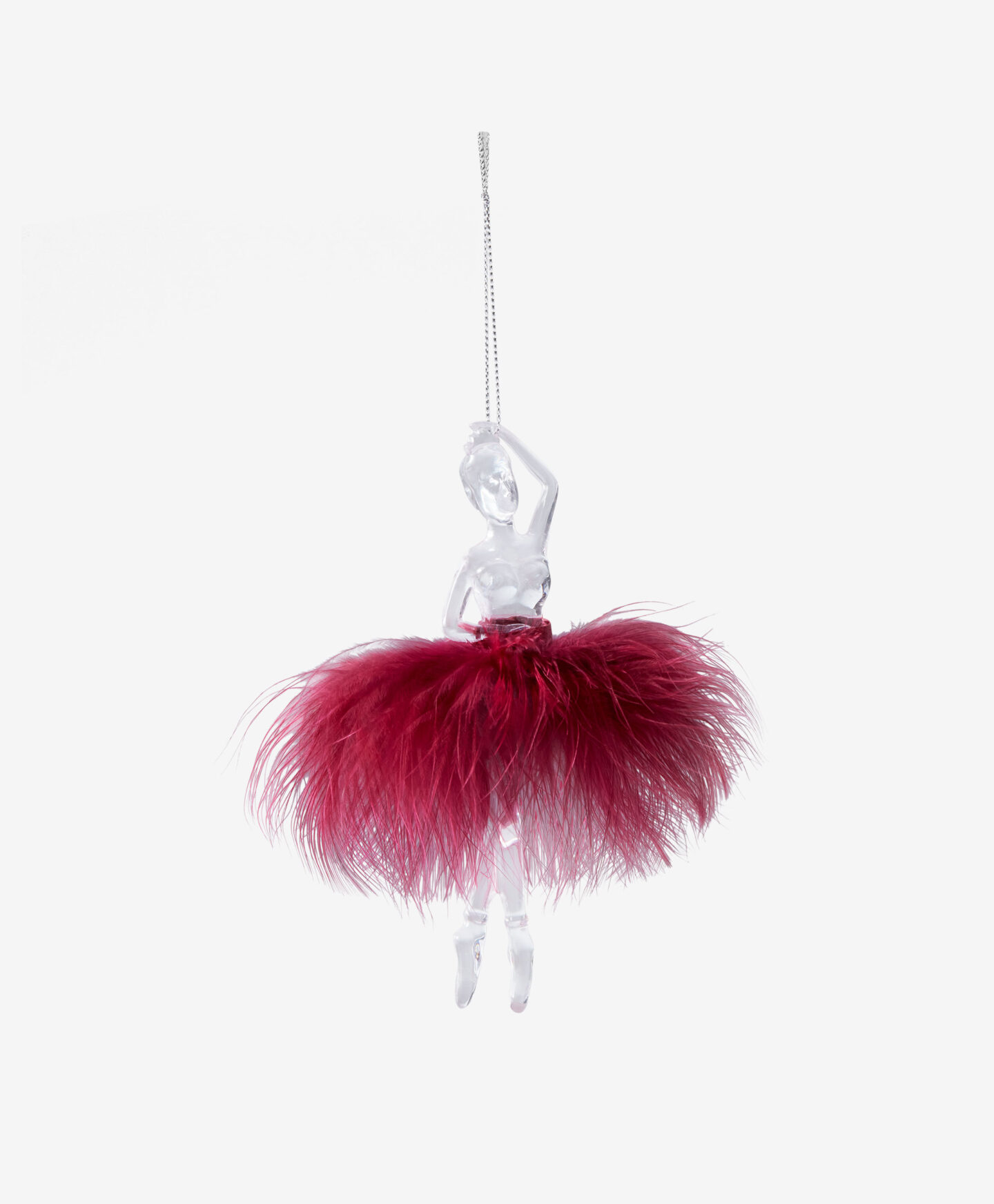 ballerina con piume bordeaux