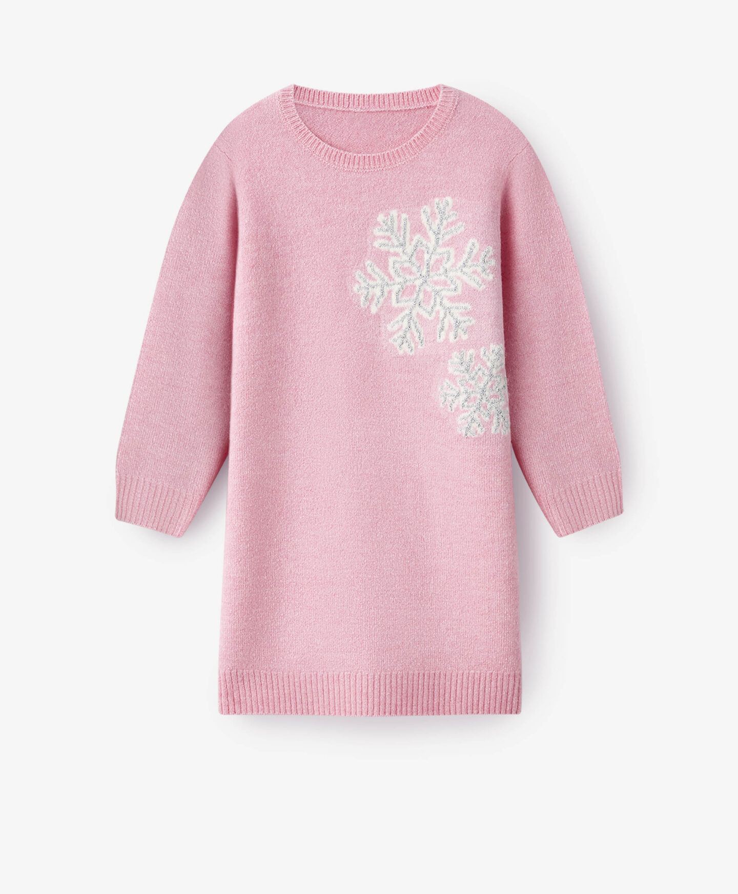 maglione rosa lungo da bambina