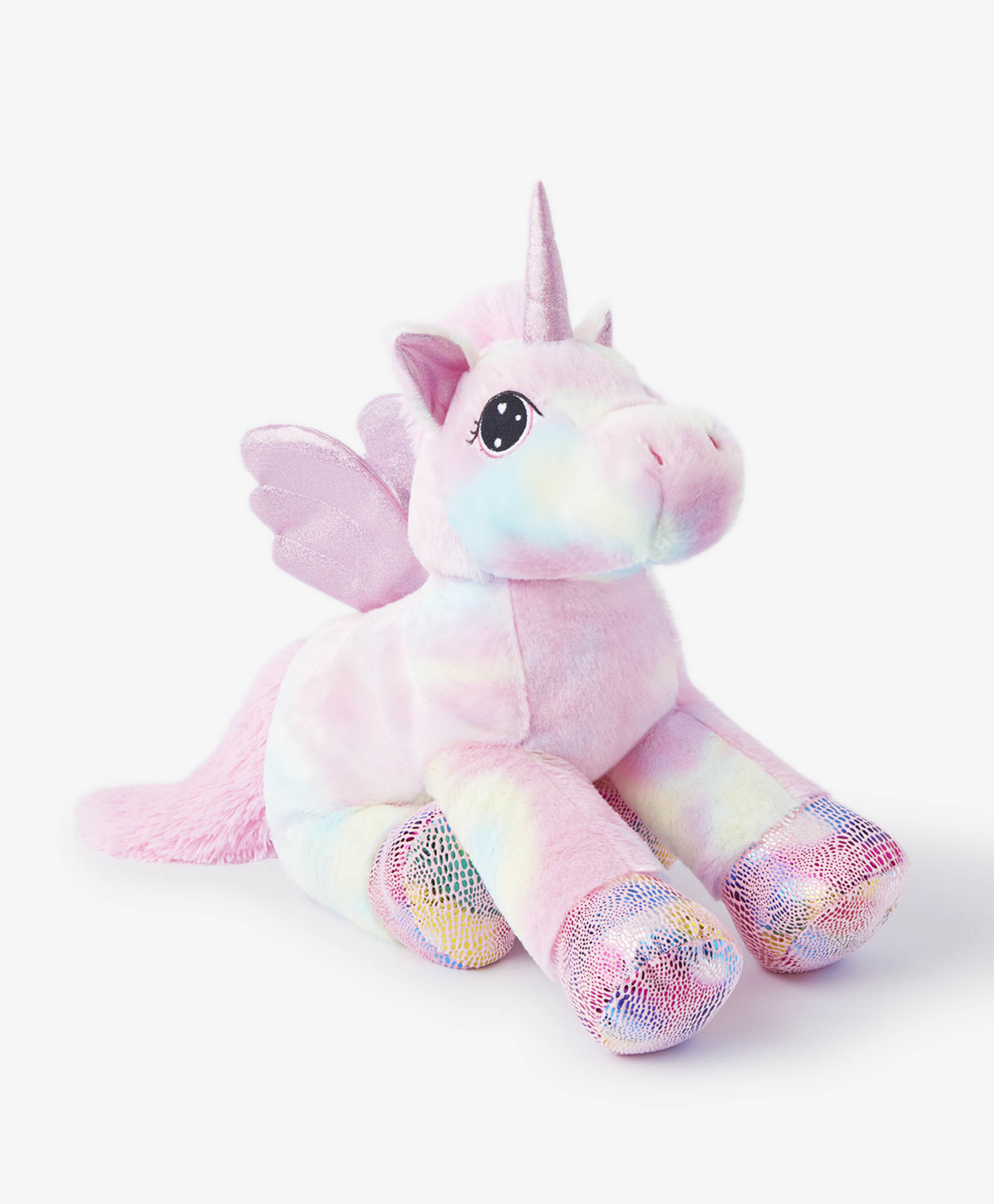 unicorno di peluche arcobaleno