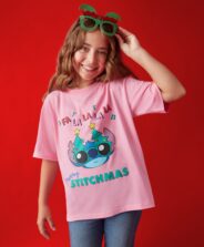 T-shirt dziewczęcy na licencji Stitch 100% bawełny