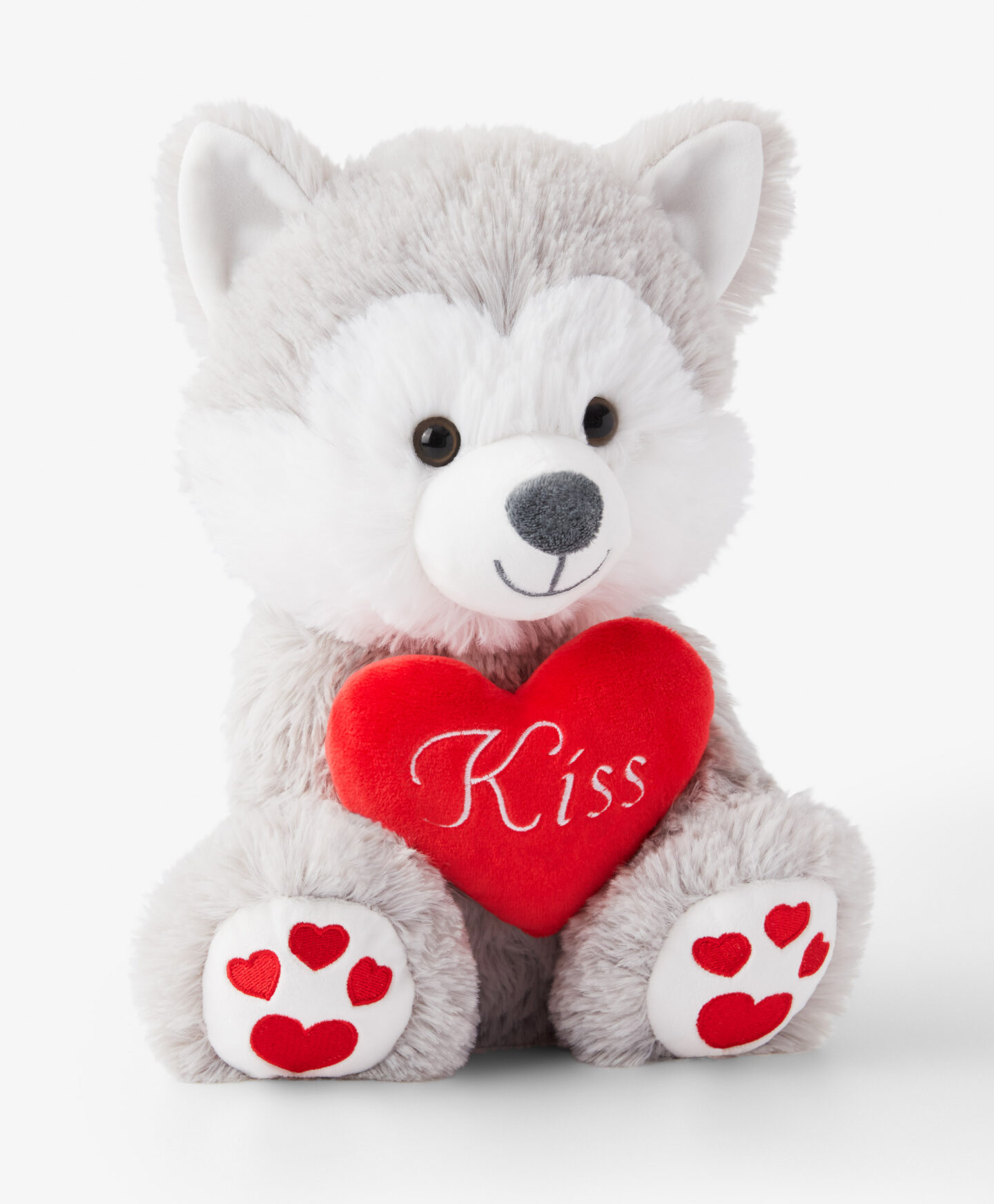 peluche grigio con cuore