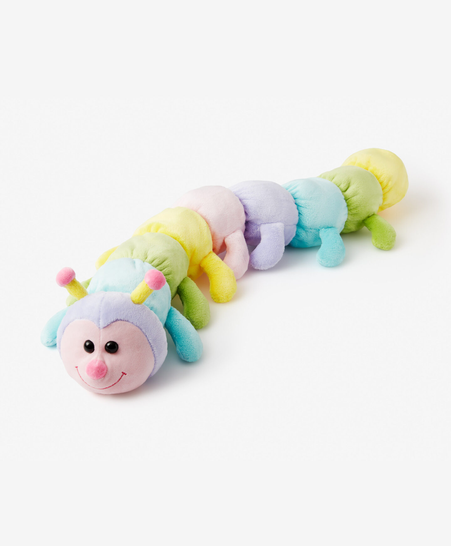 bruco multicolore di peluche