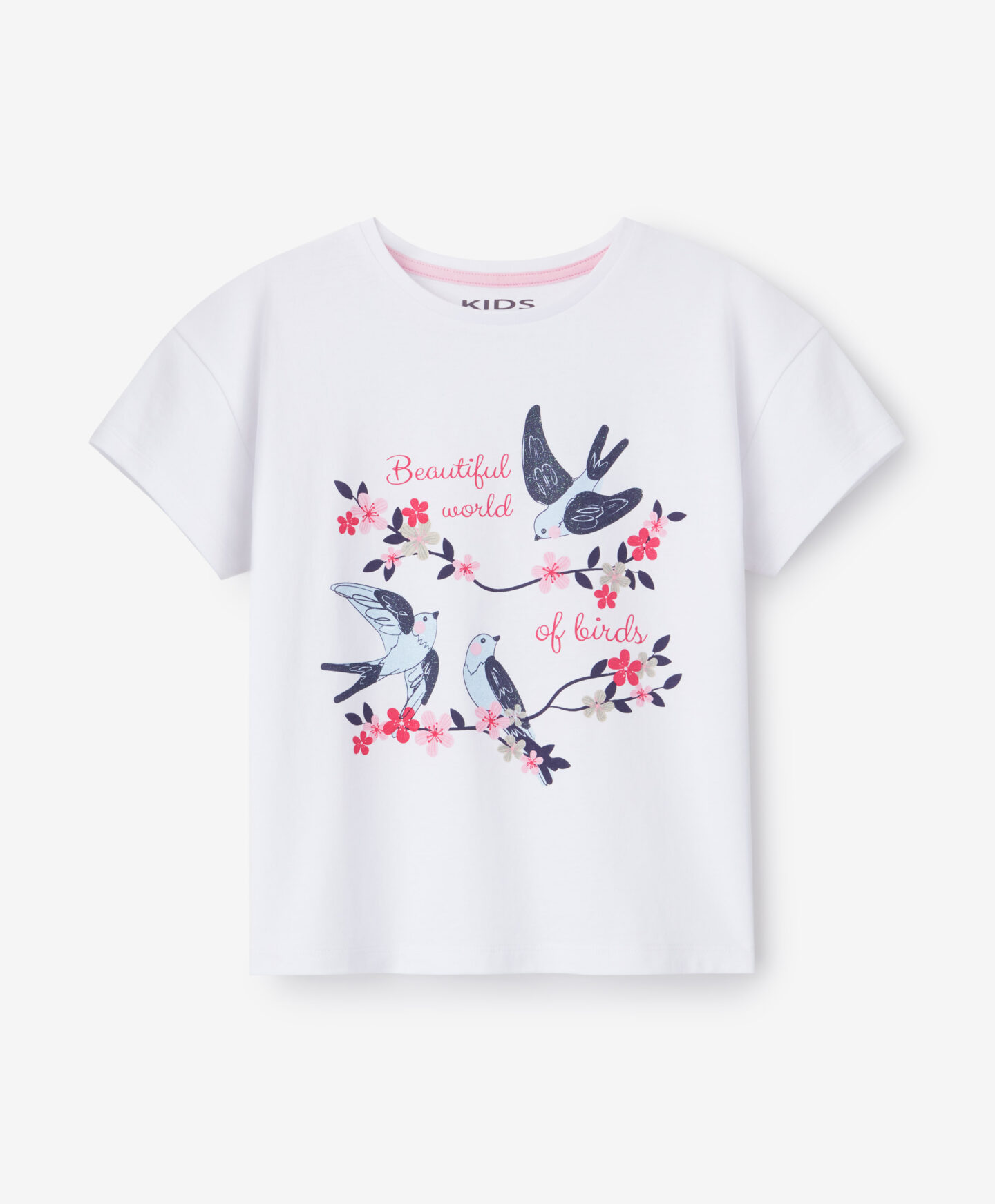 t-shirt bianca con fiori bambina