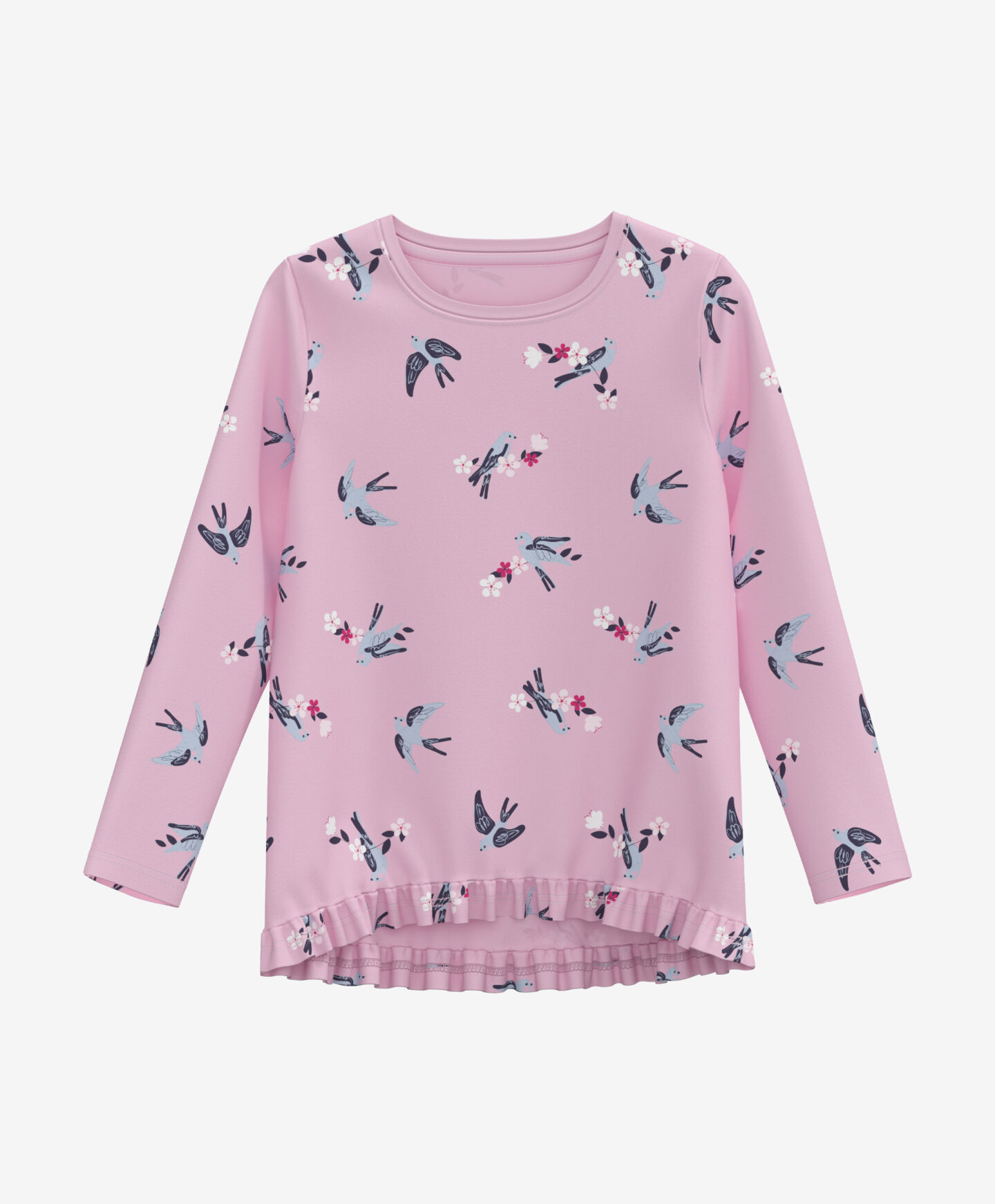 t-shirt rosa con volant bambina