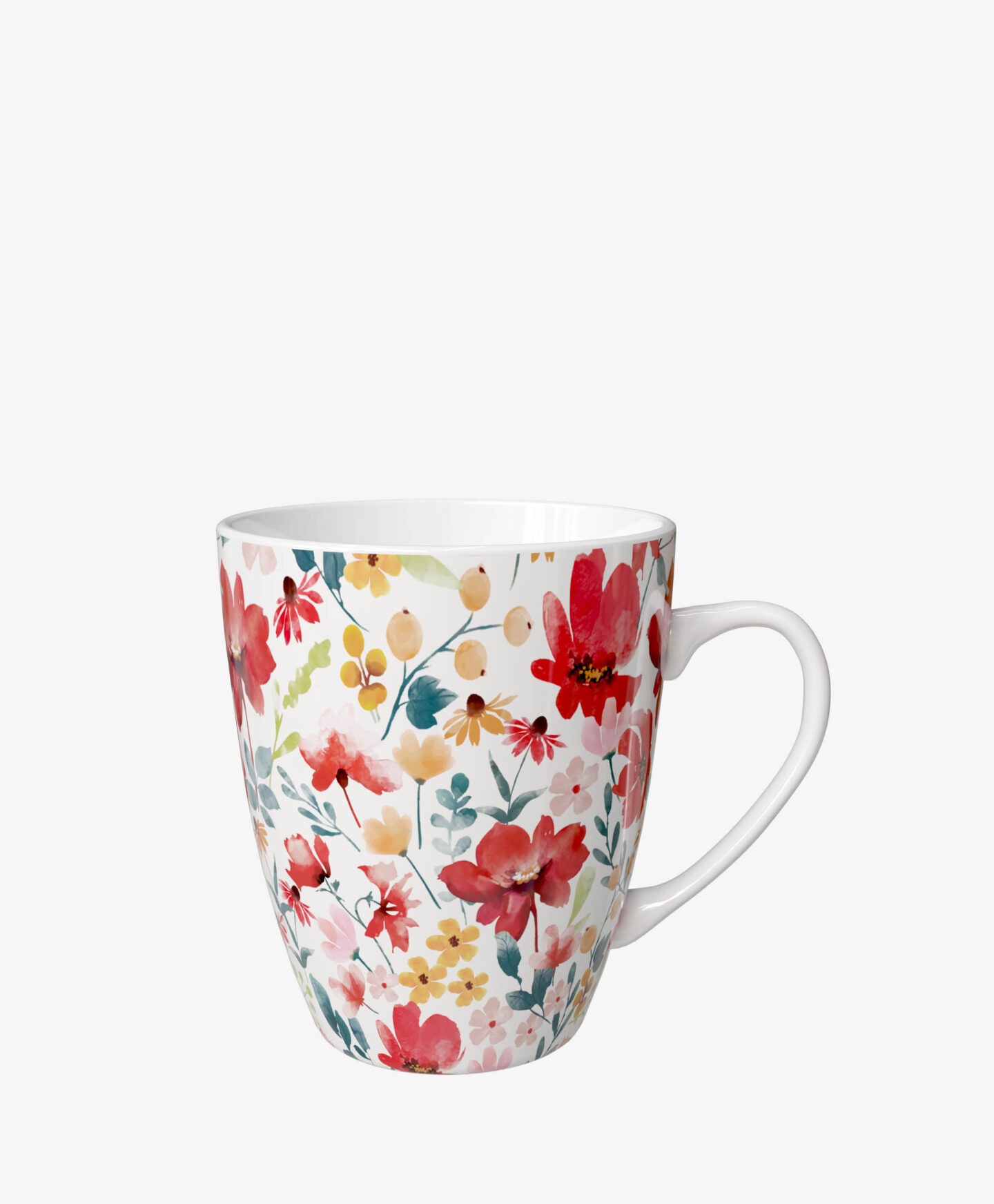 tazza con fiori in ceramica