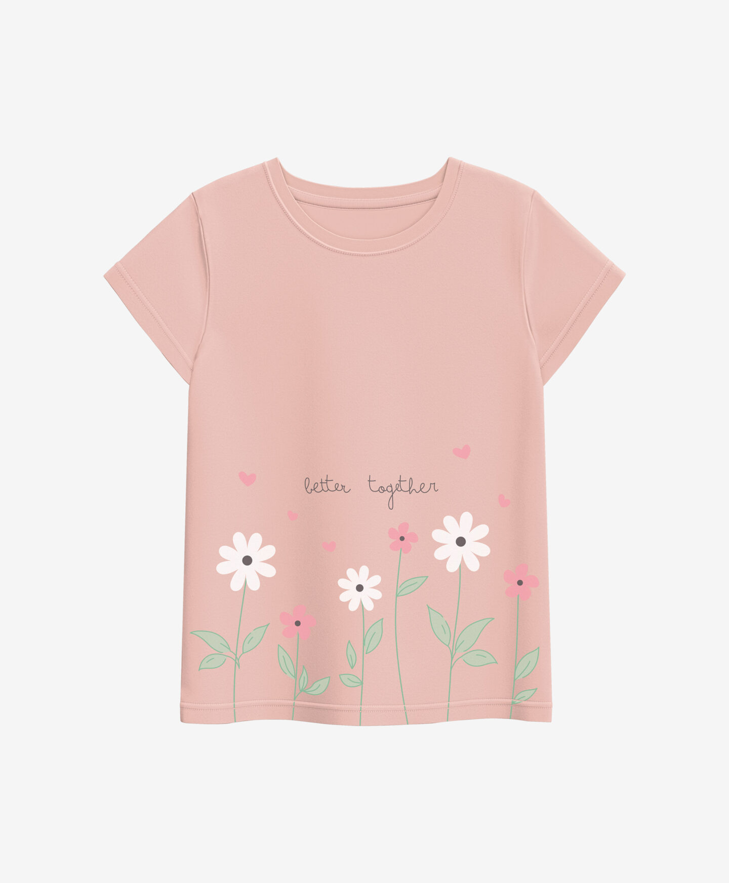 t-shirt corallo con fiori bambina