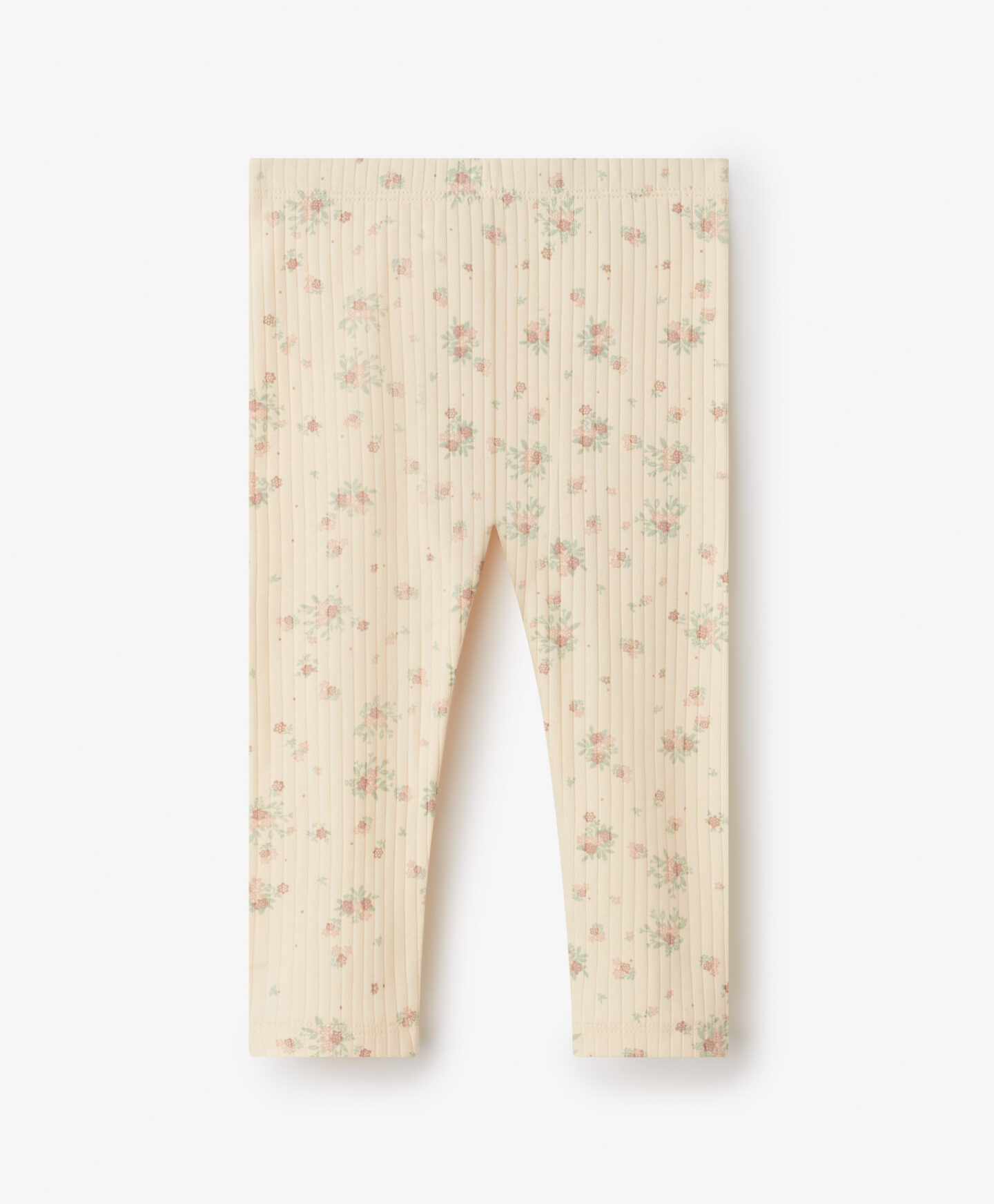 leggings a fiori beige da neonata