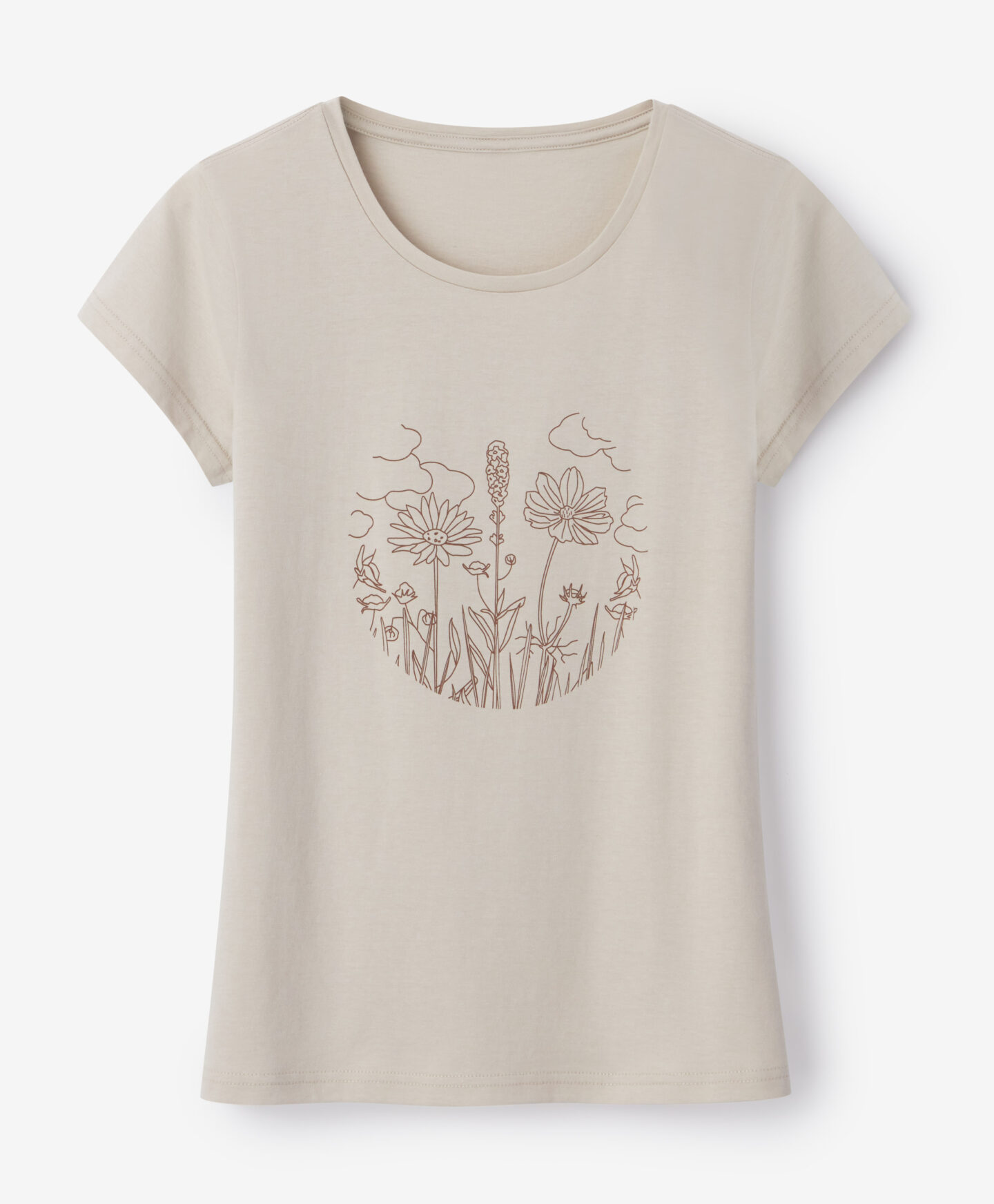 t-shirt grigia donna con stampa