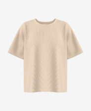 t-shirt beige a righe da donna