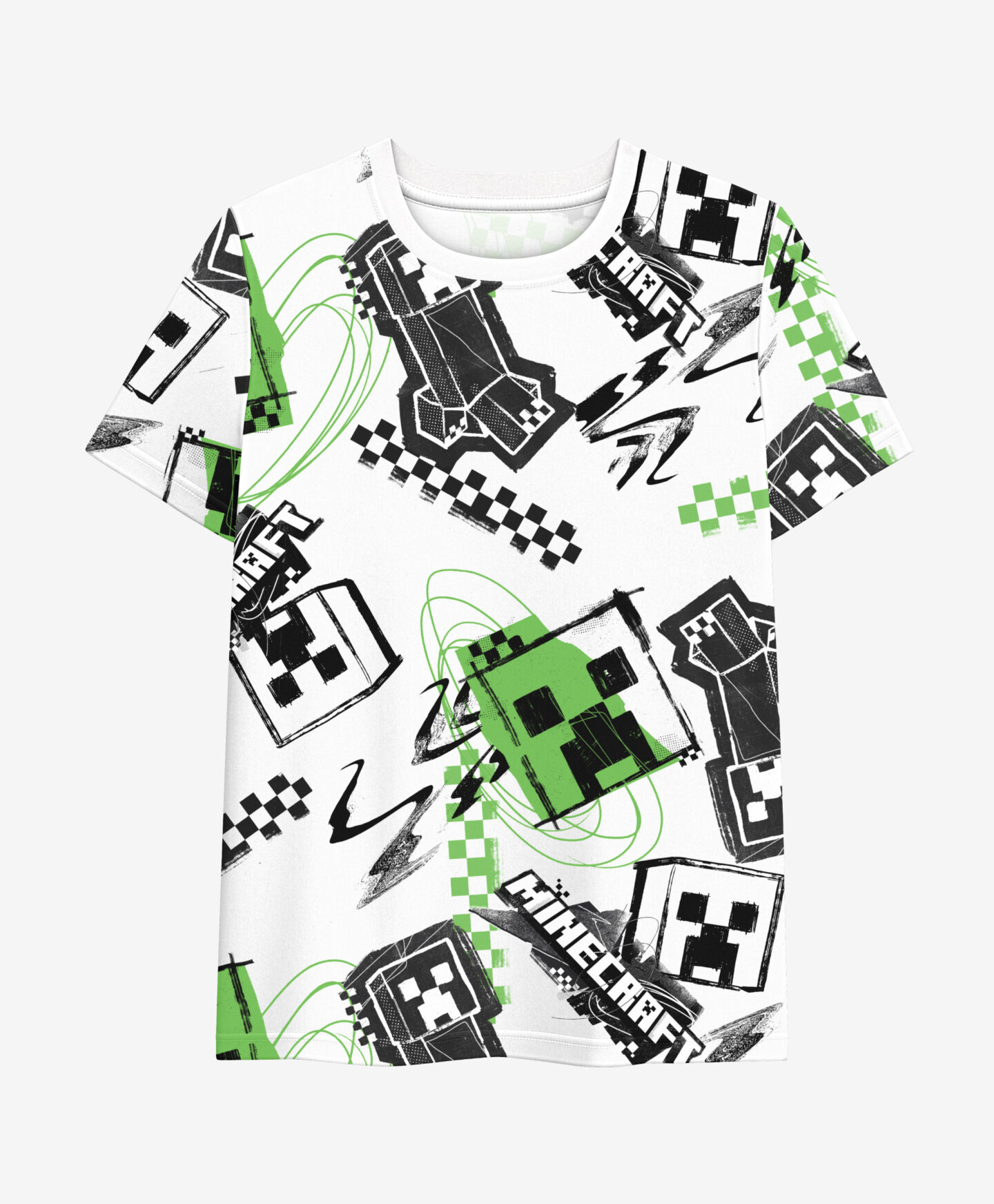 t-shirt bianca bambino minecraft