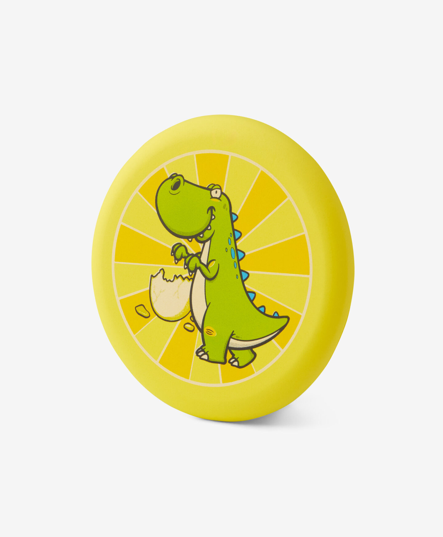 frisbee giallo con dinosauro