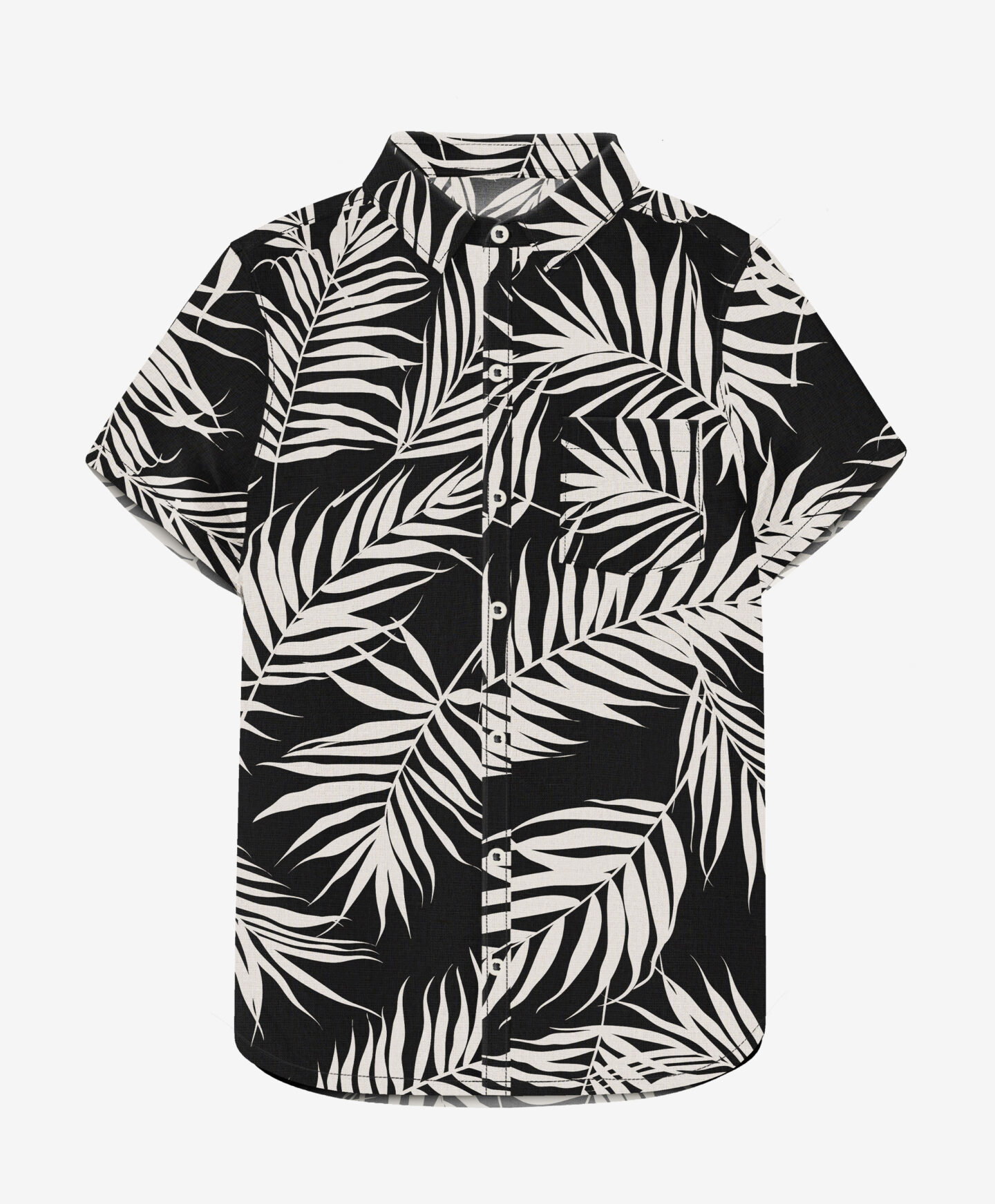 camicia nera tropicale da ragazzo