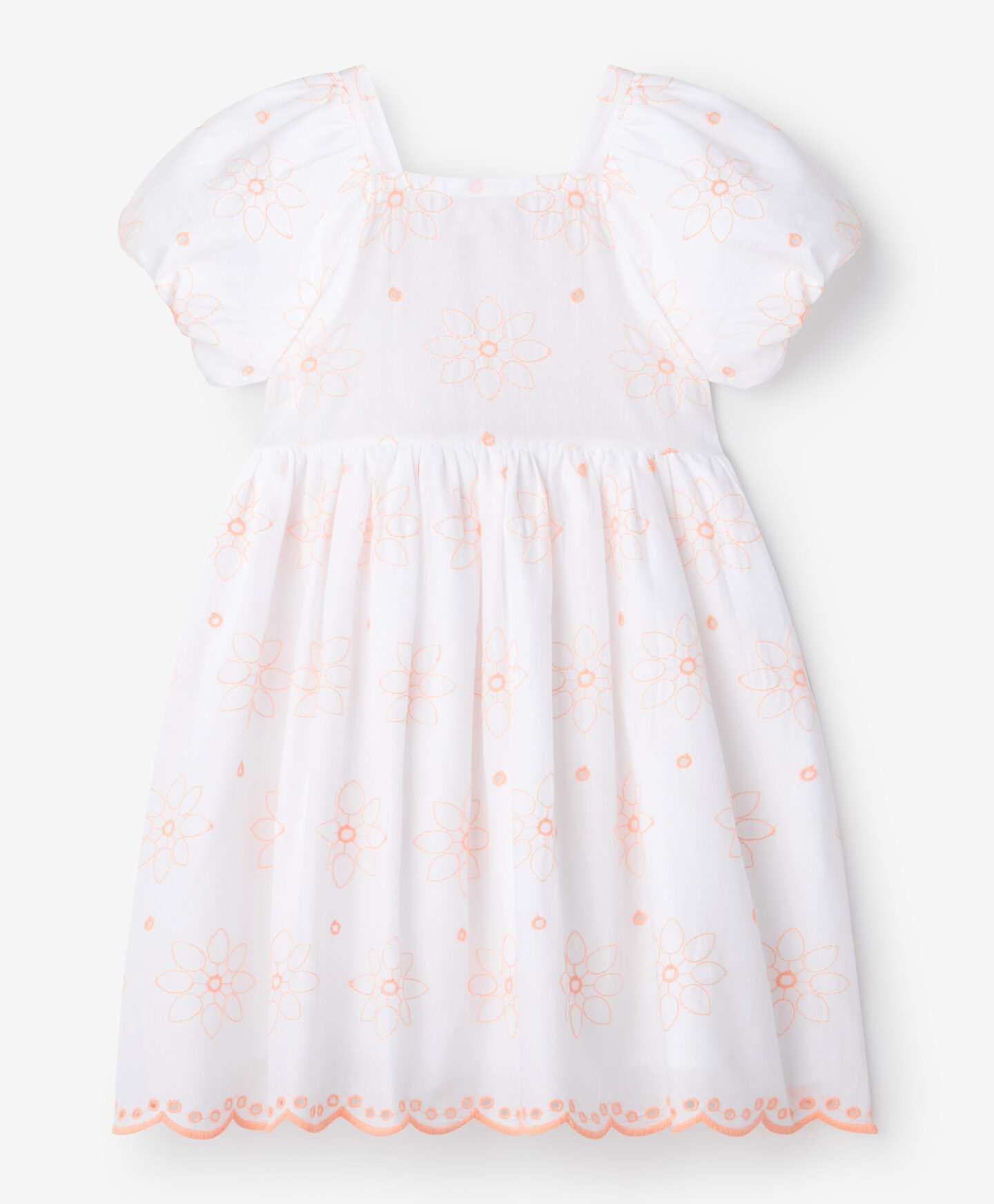 abito bianco con fiori da bambina