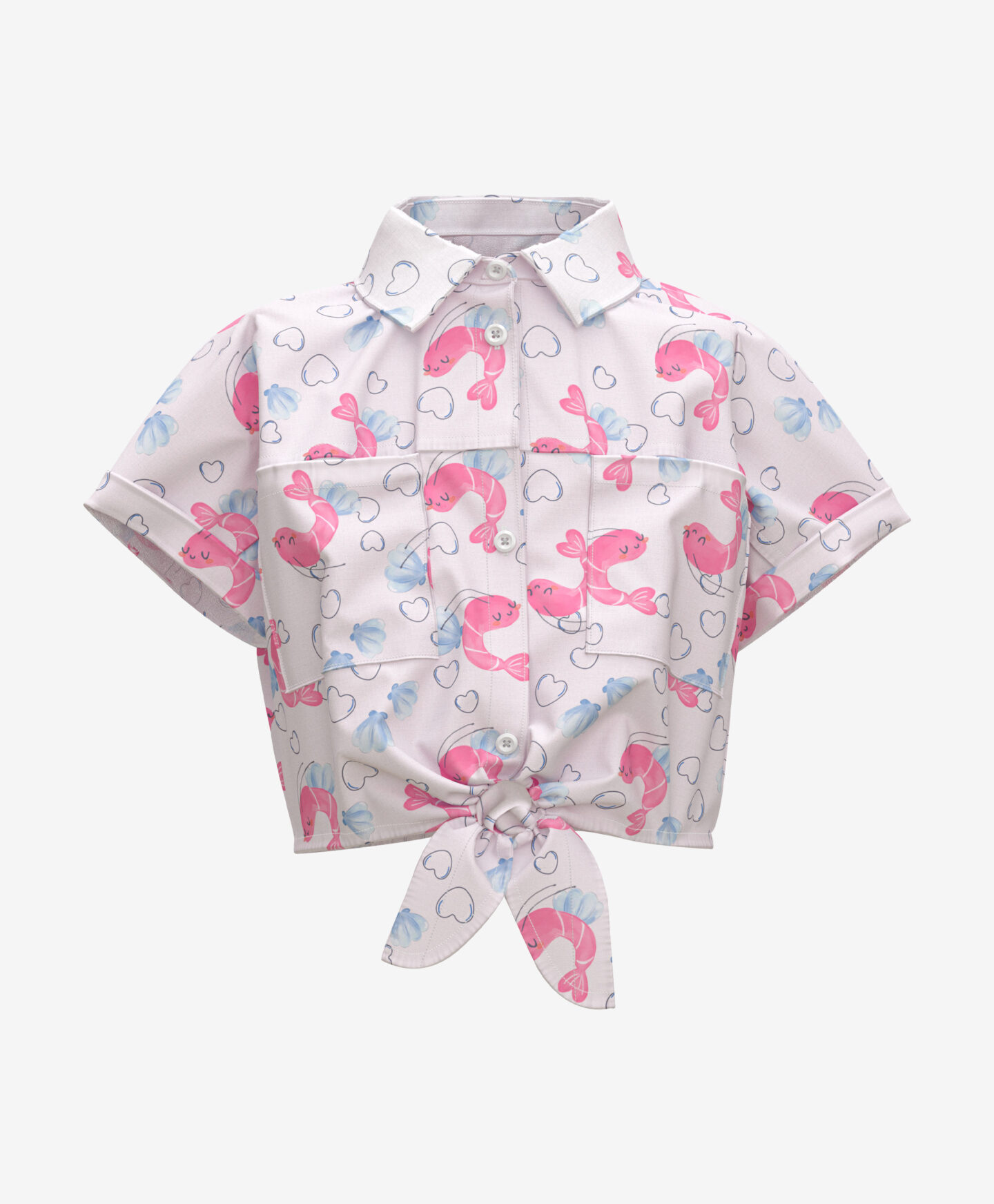 camicia bambina rosa con fiocco