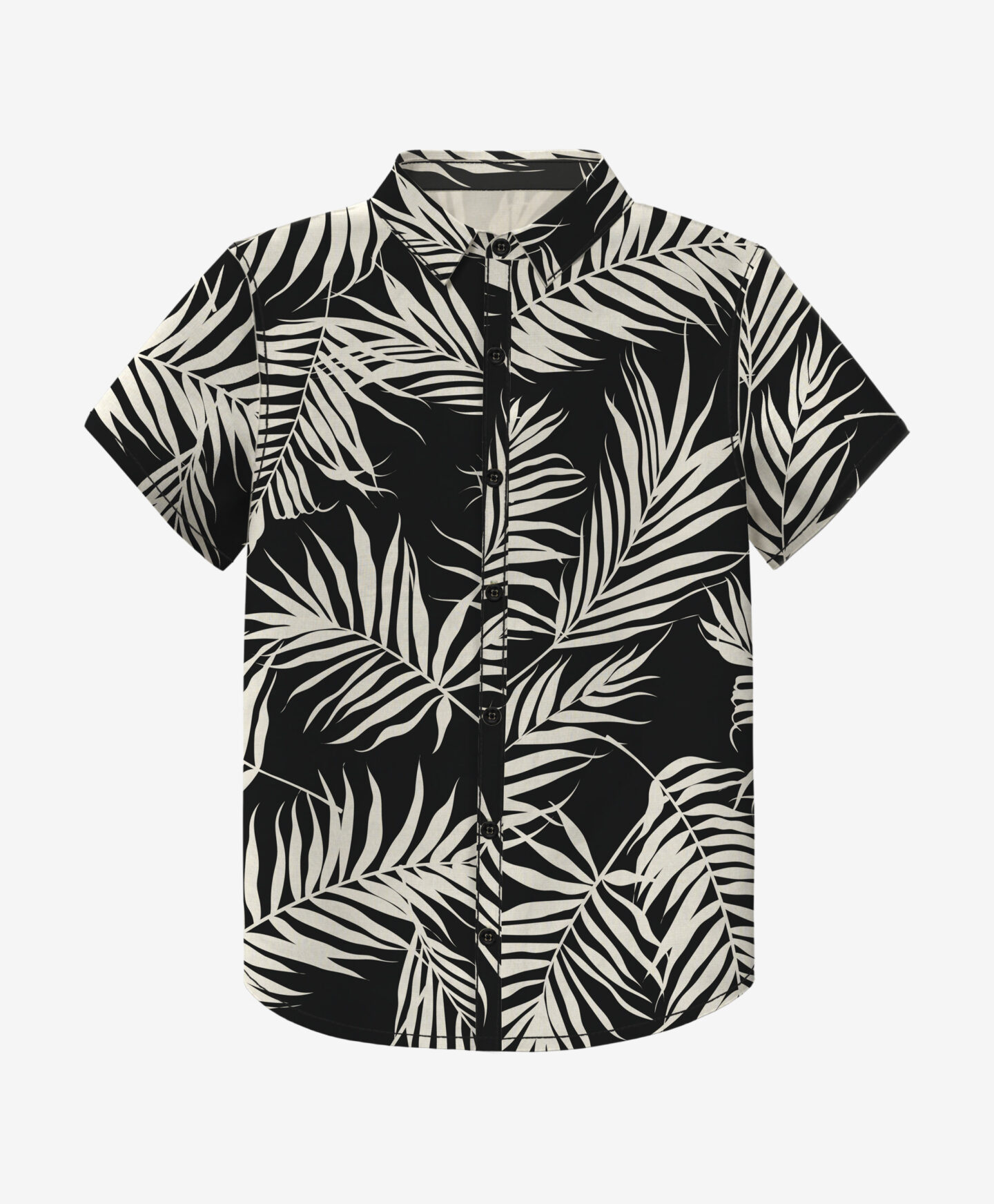 camicia nera tropicale uomo