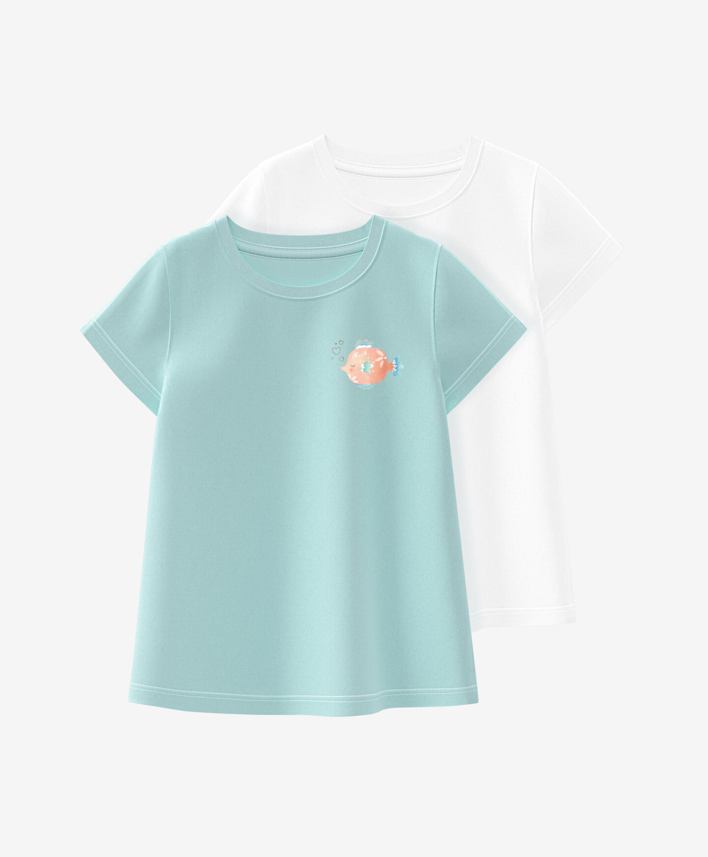 set t-shirt neonata color menta