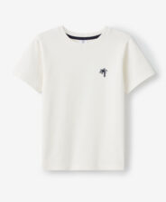 T-shirt chłopięcy z haftem na piersi 100% bawełny