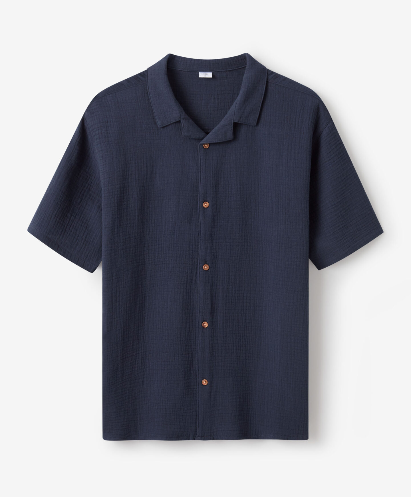 camicia blu maniche corte da uomo