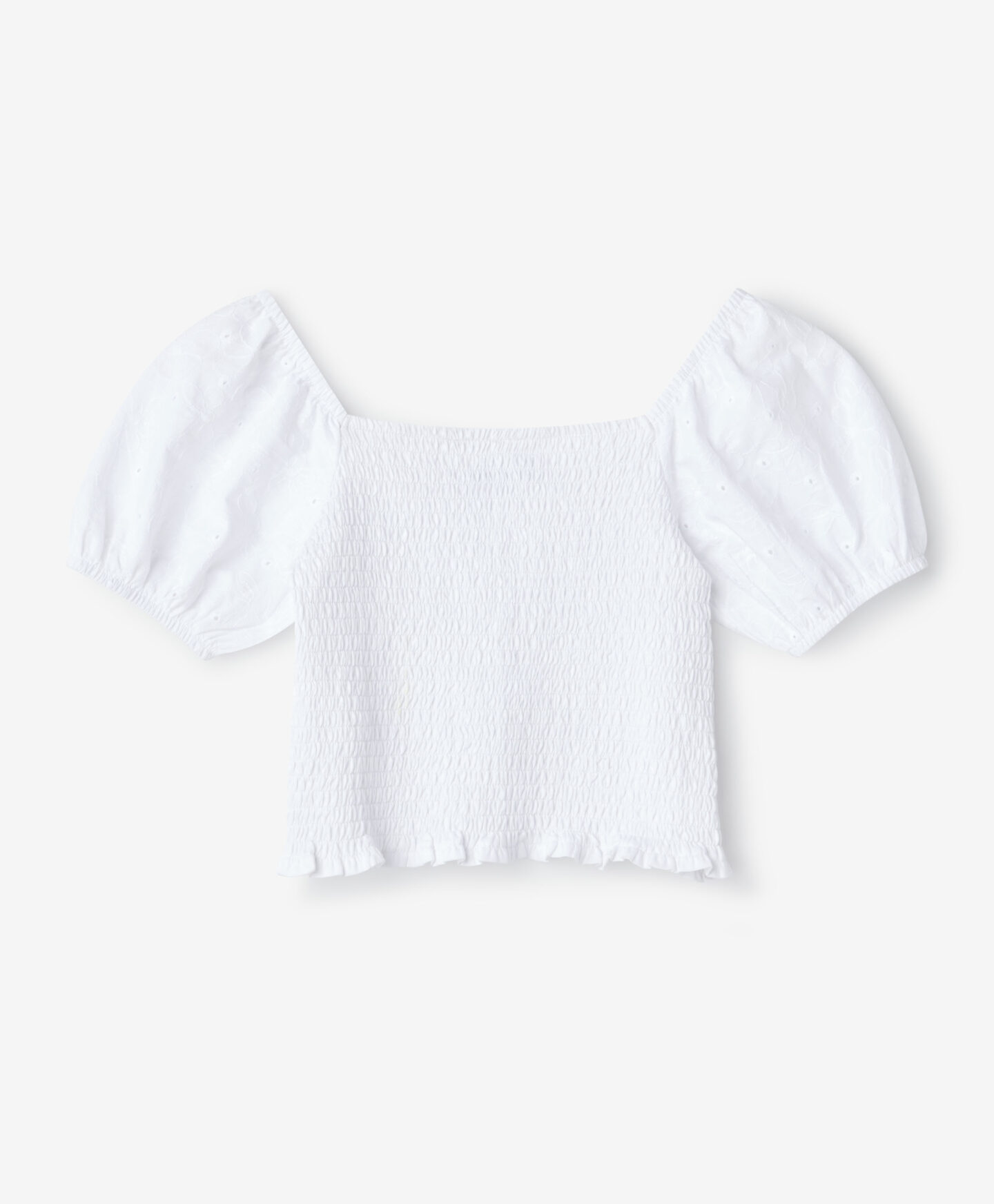 t-shirt bianca arricciata ragazza