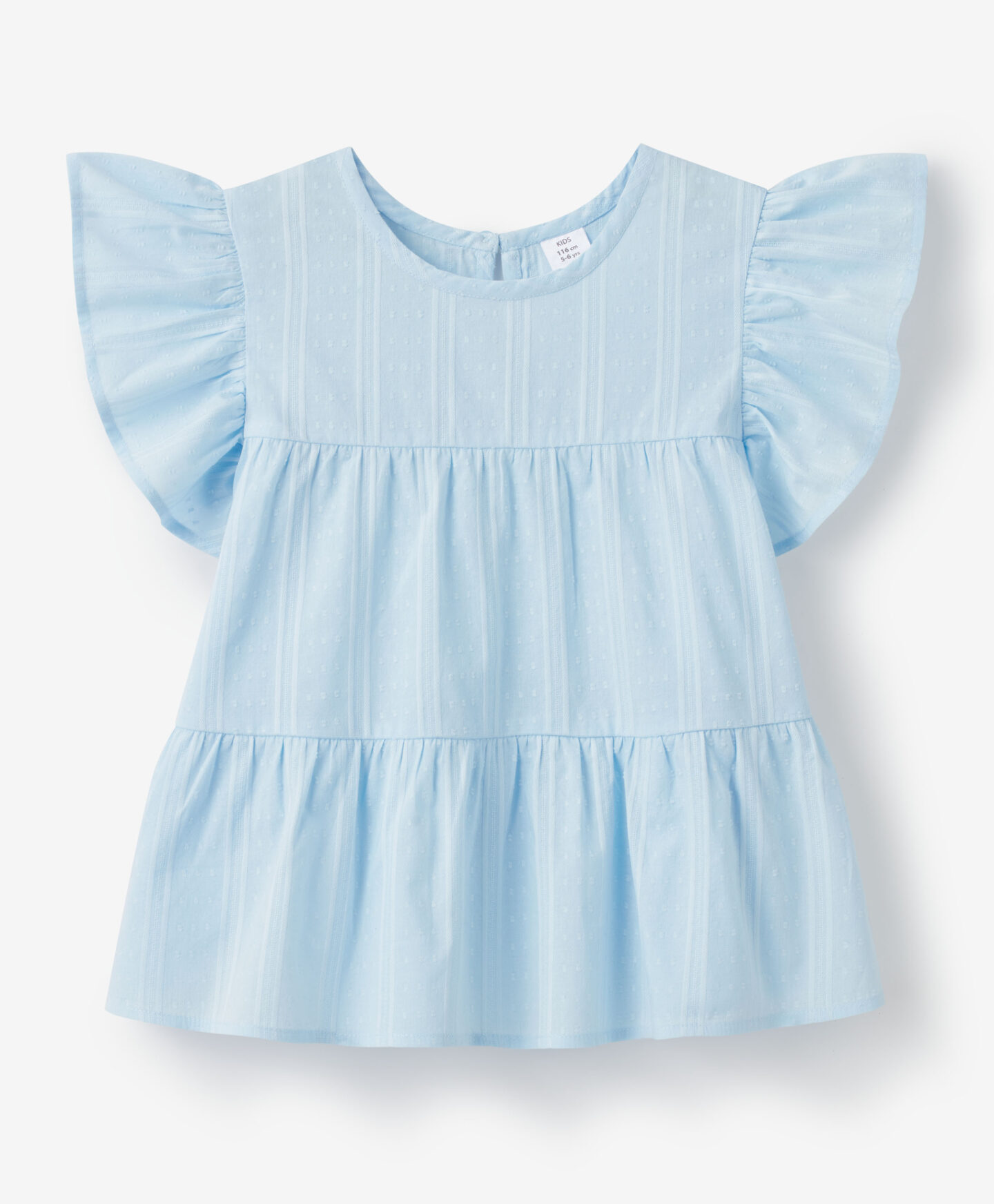 blusa azzurra con volant bambina