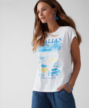 Biały T-shirt damski 100% bawełny