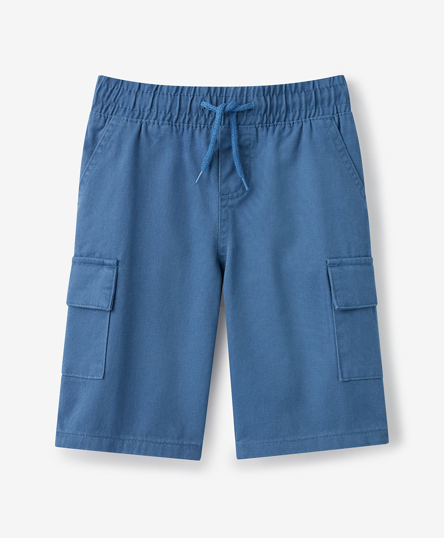 shorts blu con tasche da bambino