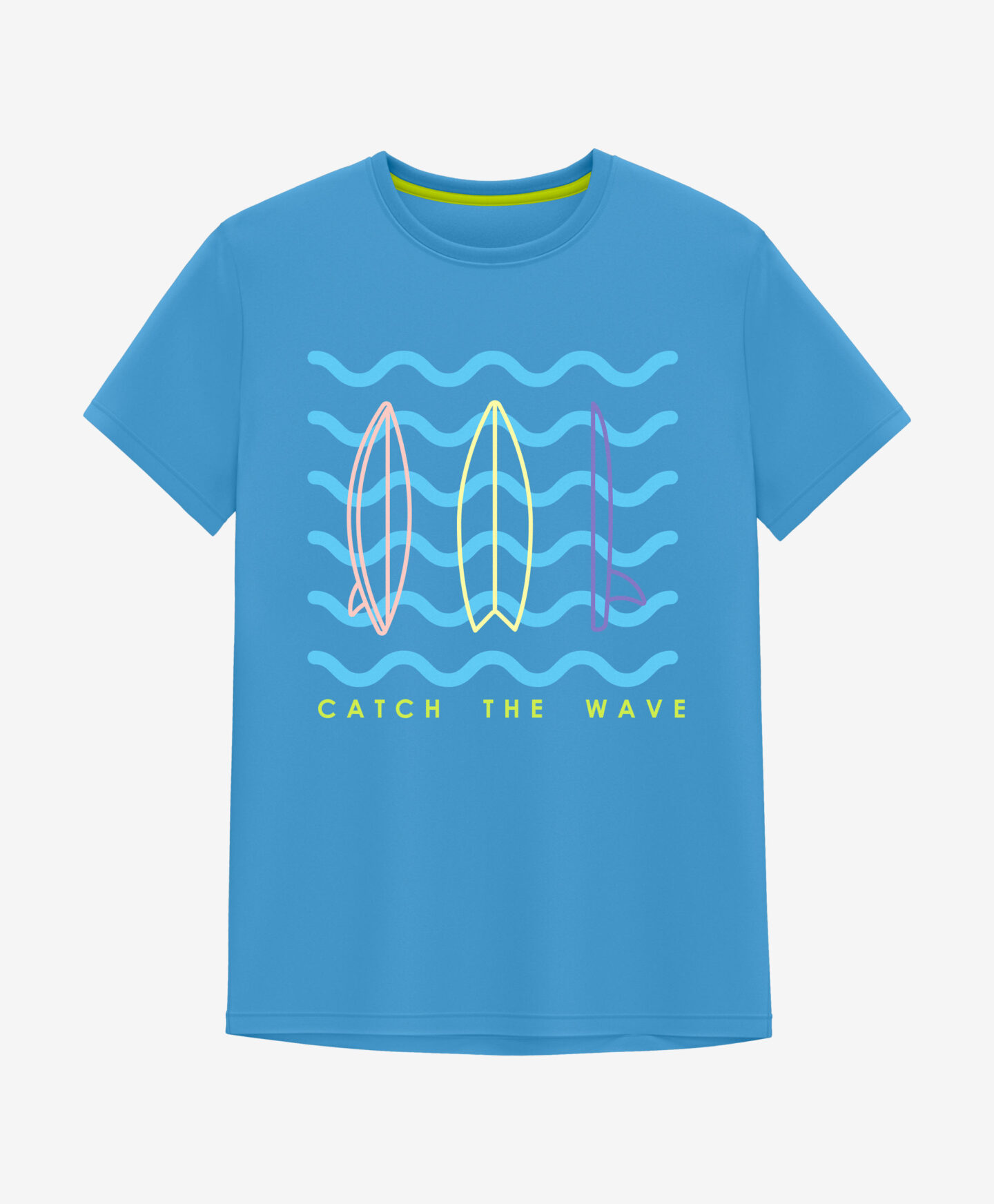 t-shirt azzurra con onde ragazzo