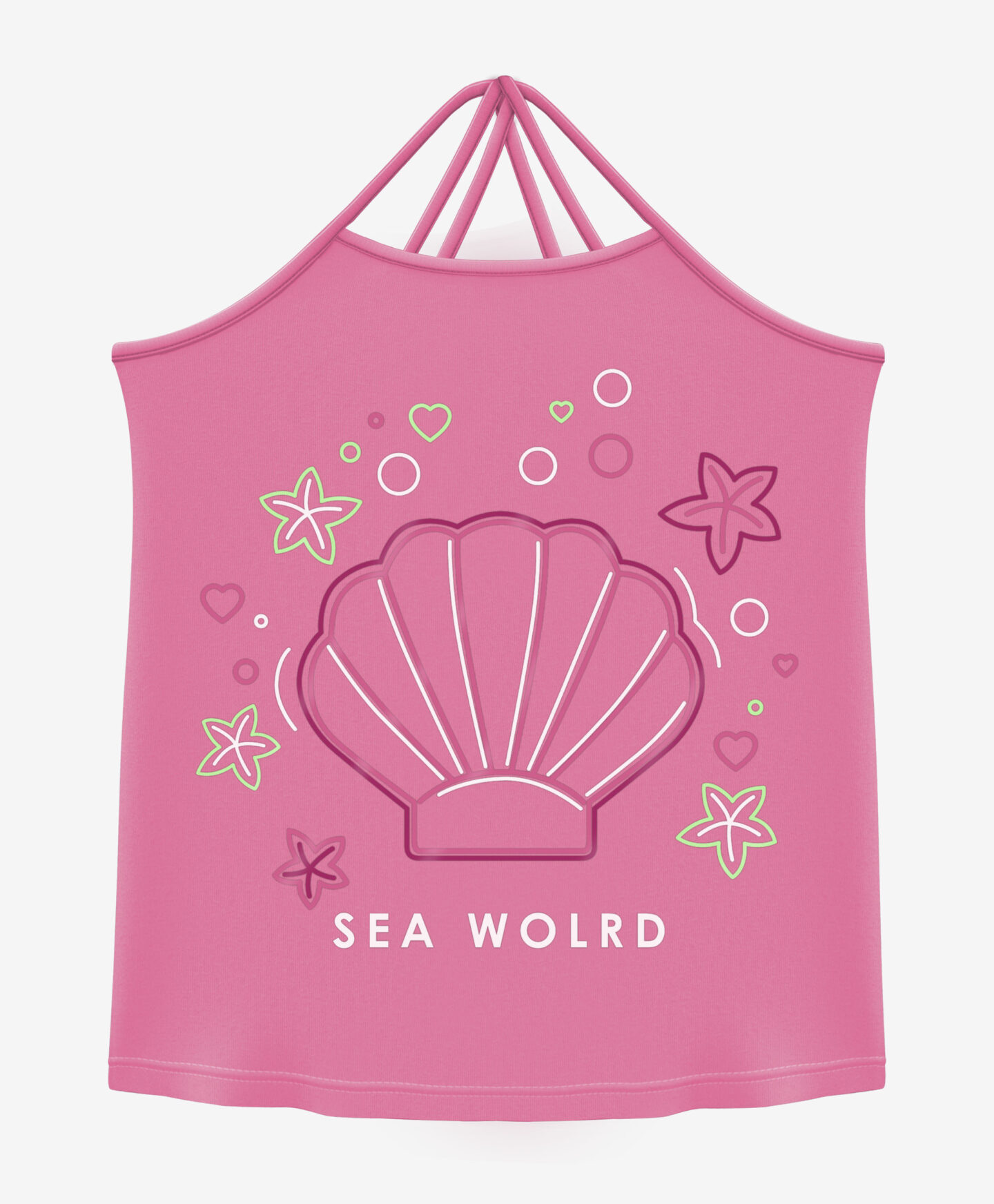 top rosa con conchiglia bambina