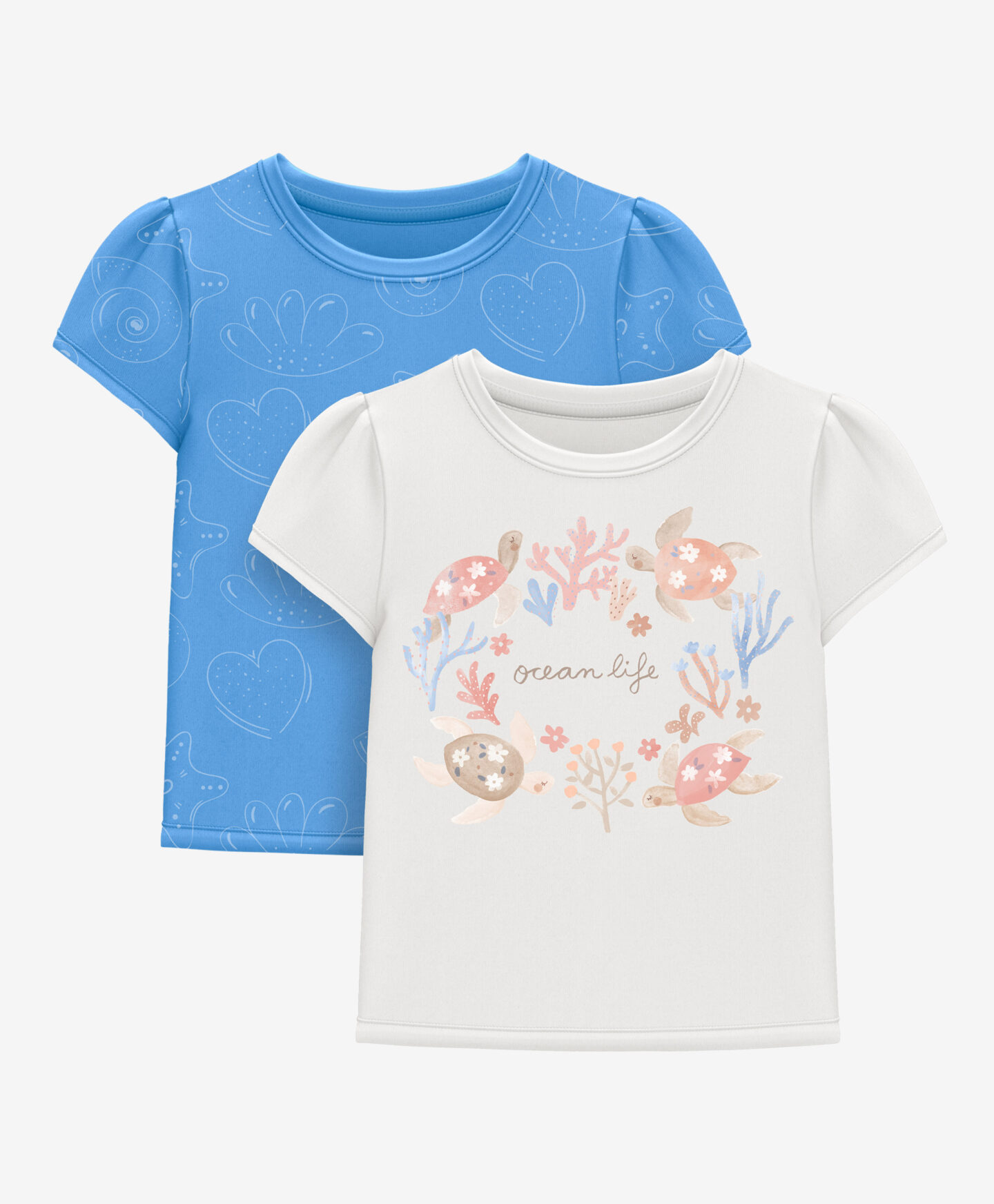 set t-shirts blu e bianca neonata