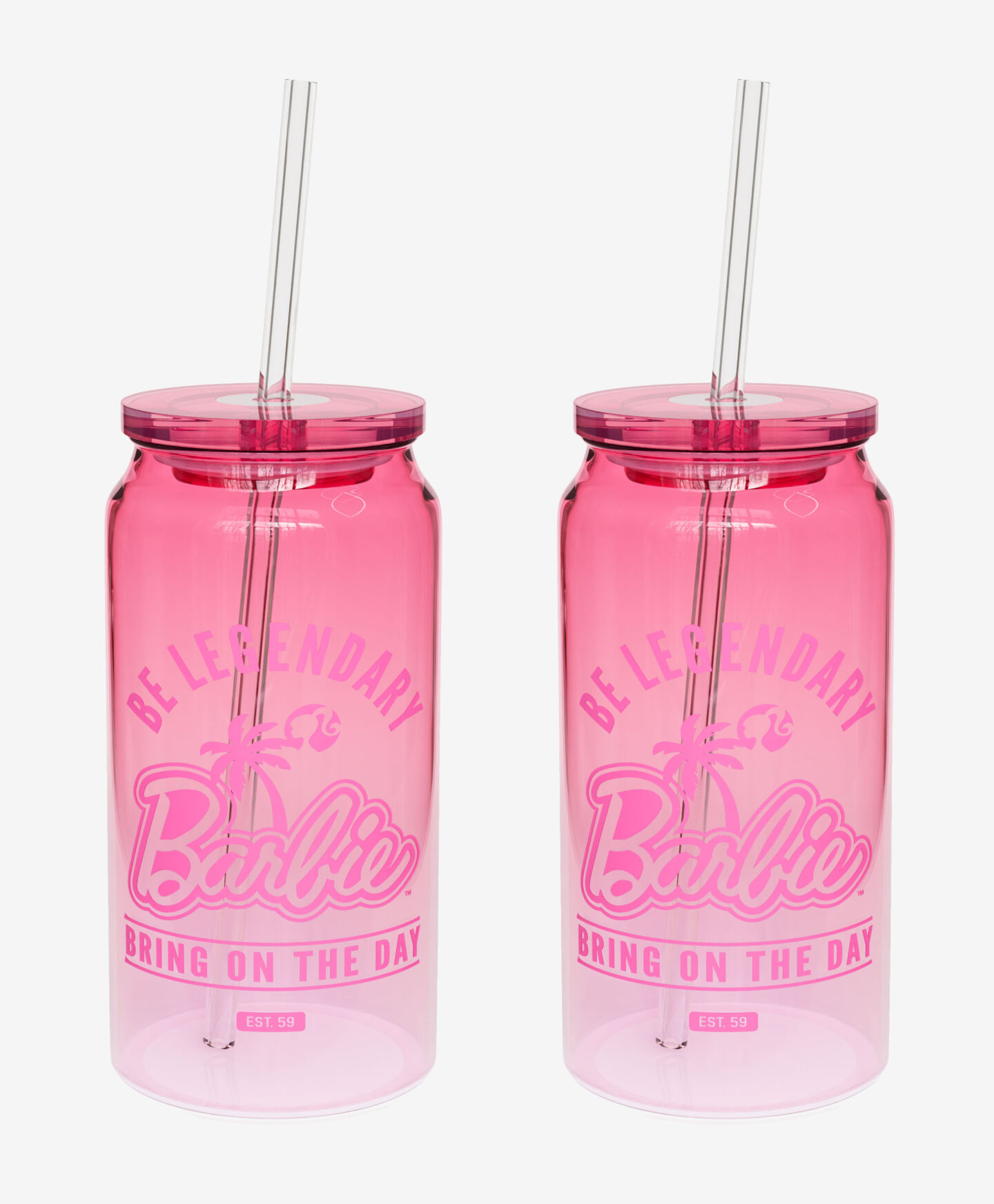 set di bicchieri rosa di barbie
