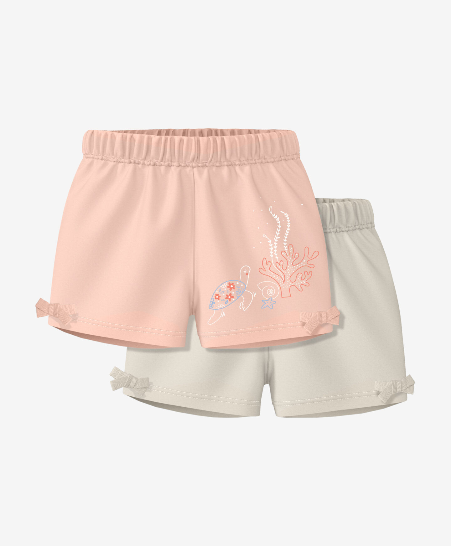 set shorts beige e rosa neonata